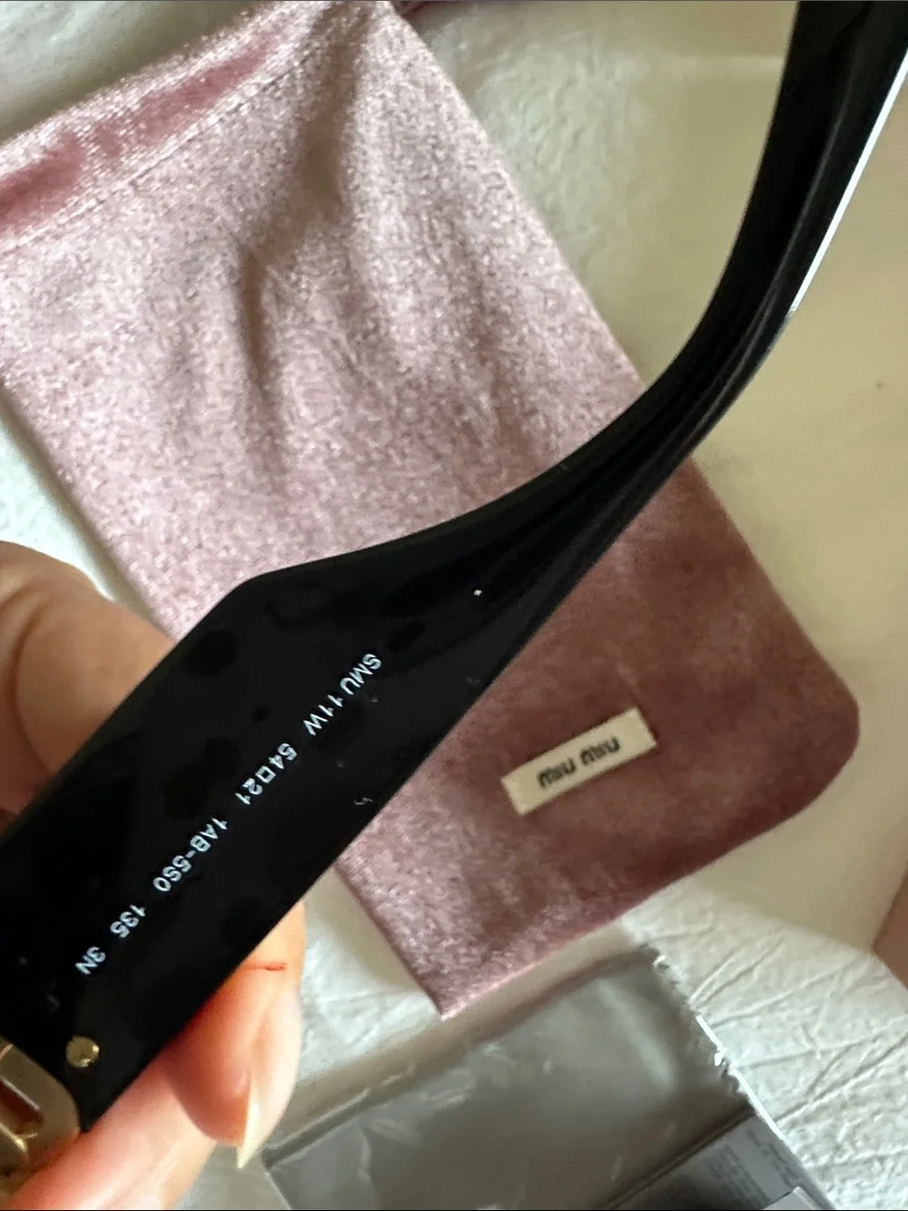 Miu Miu Black Acetate Sunglasses with Gold Logo Accent